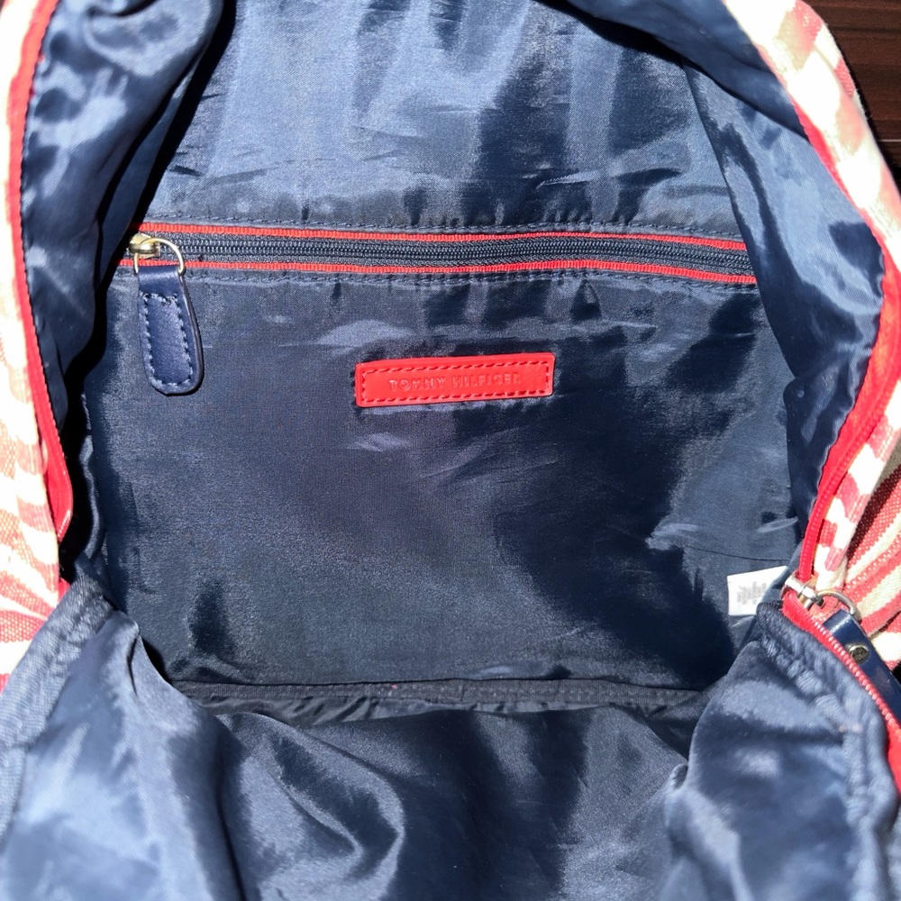 Tommy Hilfiger red/white striped backpack - Picture 2 of 4